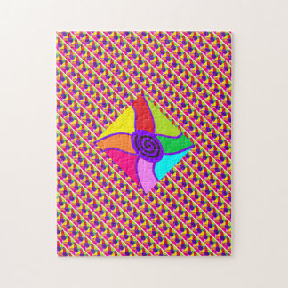 Kunst in heldere, verblindende gemengde kleuren en legpuzzel