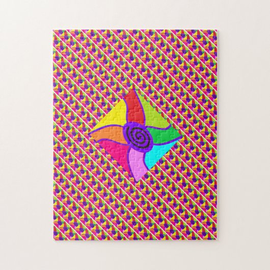 Kunst in heldere, verblindende gemengde kleuren en legpuzzel (Verticaal)