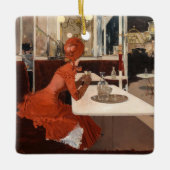  kunst - in het cafe - Fernand Lungren Keramisch Ornament (Voorkant)