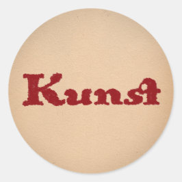 Kunst in het rood ronde sticker