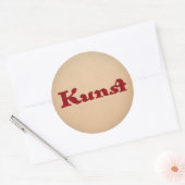 Kunst in het rood ronde sticker (Envelop)