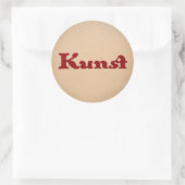 Kunst in het rood ronde sticker (Tas)