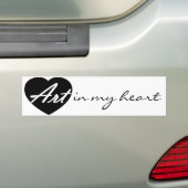 Kunst in mijn hart bumpersticker (Op auto)