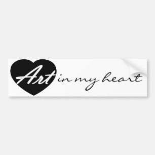 Kunst in mijn hart bumpersticker