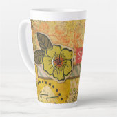 Kunst & Inspirerend Bloemen Latte Mok (Linkerhoek)