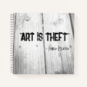 KUNST IS DIEFSTAL Pablo Picasso Citaat Notitieboek (Voorkant)