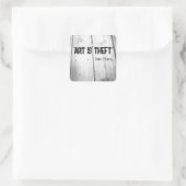 KUNST IS DIEFSTAL Pablo Picasso Citaat Vierkante Sticker (Tas)