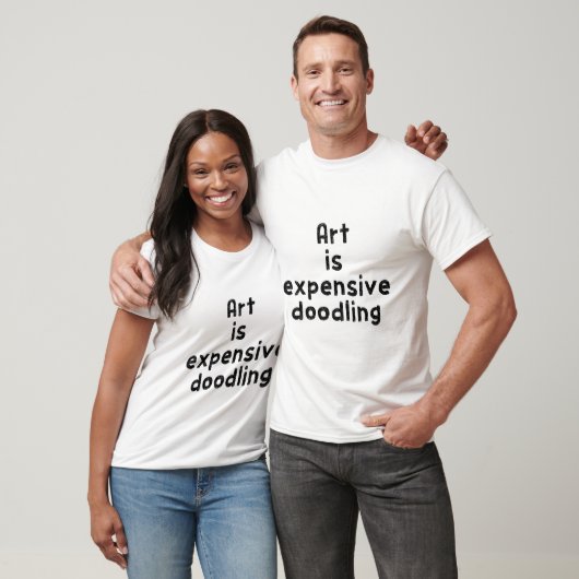 Kunst is duur gekrabbel t-shirt (Unisex)