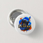 KUNST IS EEN TAAL RONDE BUTTON 3,2 CM (Voorkant /achterkant)