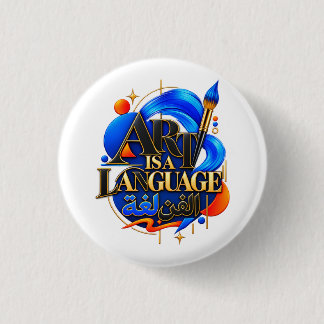 KUNST IS EEN TAAL RONDE BUTTON 3,2 CM