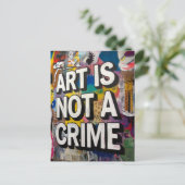 Kunst is geen misdaad Kleurrijke graffiti Briefkaart (Staand voorkant)