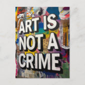 Kunst is geen misdaad Kleurrijke graffiti Briefkaart (Voorkant)
