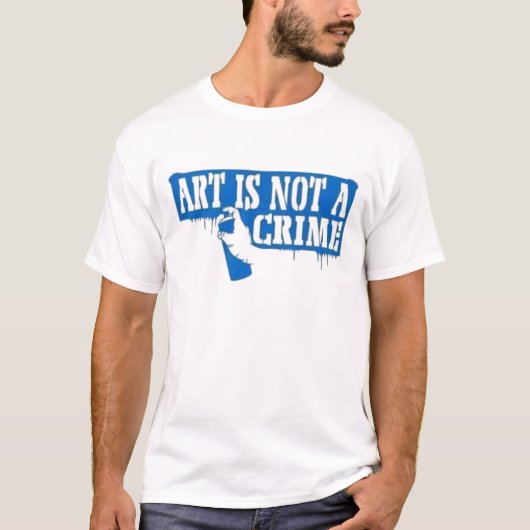 Kunst is geen misdaad t-shirt (Voorkant)