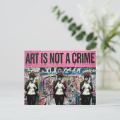 Kunst is geen misdaad voor drie vrouwen briefkaart (Staand voorkant)