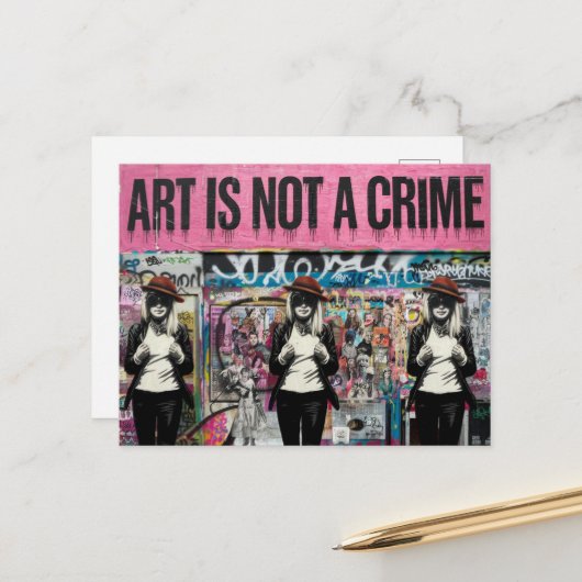 Kunst is geen misdaad voor drie vrouwen briefkaart (Voorkant / Achterkant in situ)