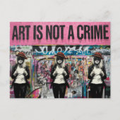 Kunst is geen misdaad voor drie vrouwen briefkaart (Voorkant)