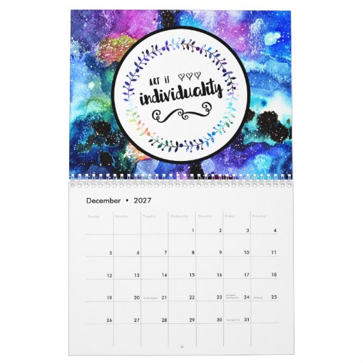 Kunst is individueel kalender (Dec 2027)