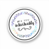 Kunst is individueel sticker (Voorkant)