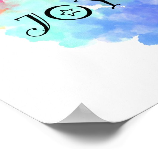 Kunst is Joy-regenboogwolk met leuke zwarte tekst Poster (Hoek)