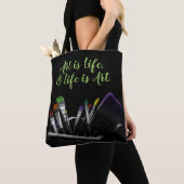 Kunst is leven en leven is kunst donkere artistiek tote bag (Dichtbij)
