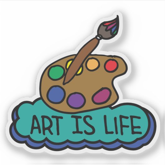 Kunst is Leven Sticker (Voorkant)