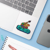 Kunst is Leven Sticker (Laptop met iPhone)