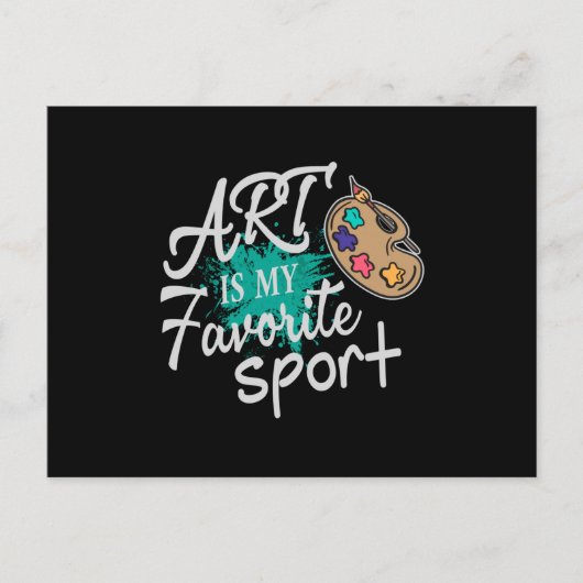 Kunst is mijn favoriete sport groene spuit briefkaart (Voorkant)