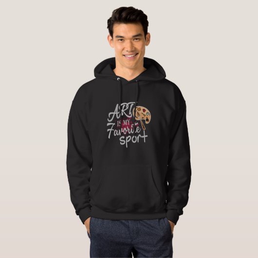 Kunst is mijn favoriete sporthedele rode spuit hoodie (Voorkant volledig)