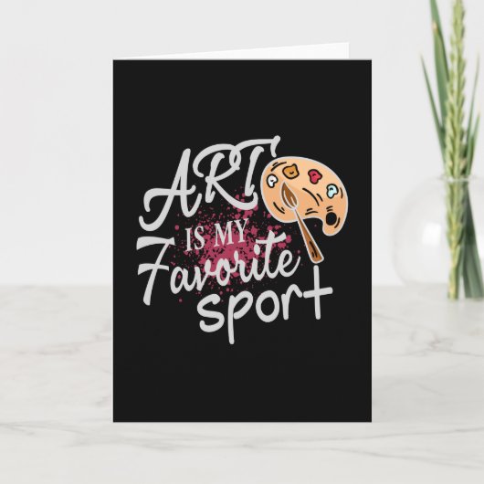 Kunst is mijn favoriete sporthedele rode spuit kaart (Voorkant)