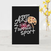 Kunst is mijn favoriete sporthedele rode spuit kaart (Gele Bloem)