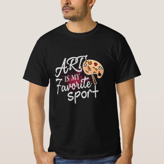 Kunst is mijn favoriete sporthedele rode spuit t-shirt (Voorkant)
