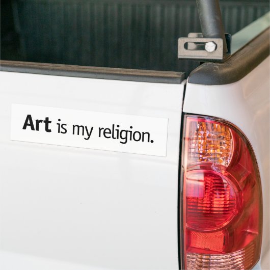 Kunst is mijn religie. bumpersticker (Op Truck)