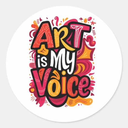 kunst is mijn stem sticker (Voorkant)