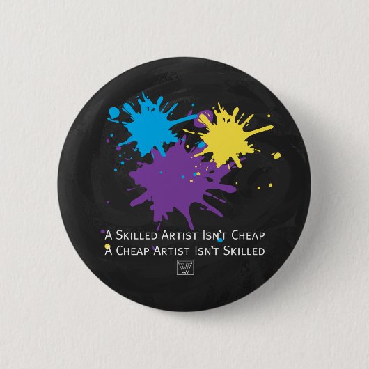 Kunst is niet goedkoop ronde button 5,7 cm (Voorkant)