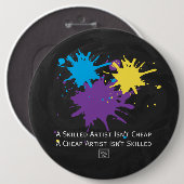 Kunst is niet goedkoop ronde button 6,0 cm (Voorkant /achterkant)