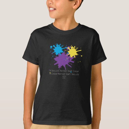 Kunst is niet goedkoop t-shirt (Voorkant)
