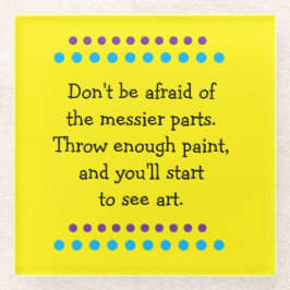 Kunst is rommelig glazen onderzetter