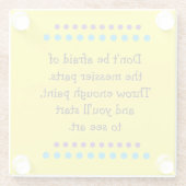 Kunst is rommelig glazen onderzetter (Achterkant)