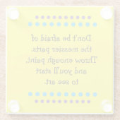 Kunst is rommelig glazen onderzetter (Achterkant)