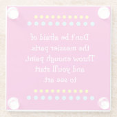 Kunst is rommelig glazen onderzetter (Achterkant)