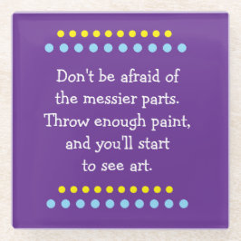 Kunst is rommelig glazen onderzetter