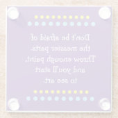 Kunst is rommelig glazen onderzetter (Achterkant)