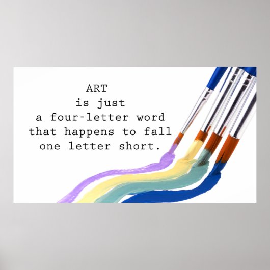 Kunst is slechts een woord van vier letters poster (Voorkant)