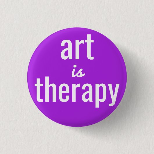 Kunst is Therapy Paars Pin Button (Voorkant)