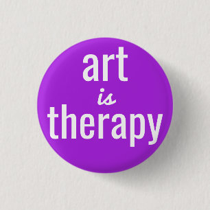 Kunst is Therapy Paars Pin Button