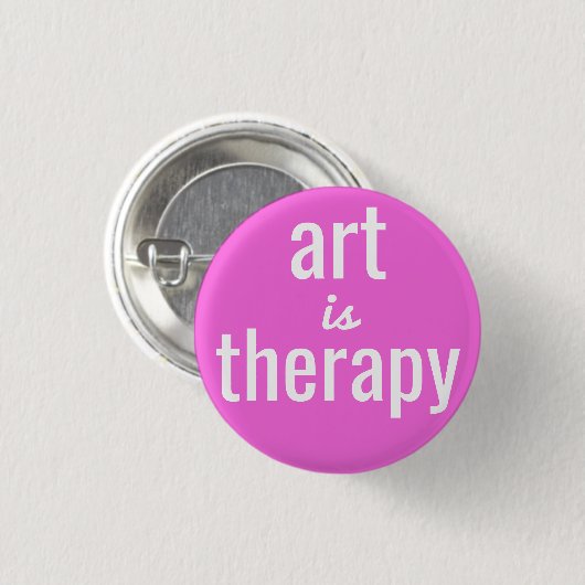 Kunst is Therapy Pink Button (Voorkant /achterkant)
