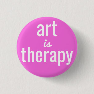 Kunst is Therapy Pink Button