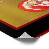 Kunst Japanse Geisha Dame Vintage Poster (Hoek)
