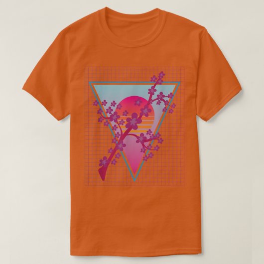 Kunst Japanse Sakura Vaporwave Cherry Bl. T-shirt (Design voorkant)