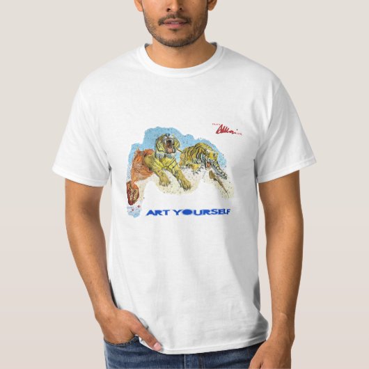 Kunst jezelf - Tijgers in dromen T-shirt (Voorkant)